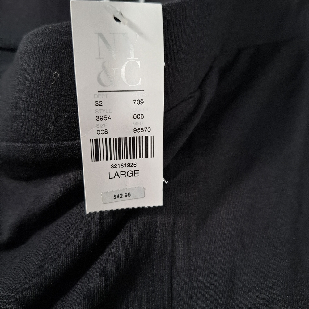 NWT NY&CO New York & Company Black Maxi Skirt Front Slit Stretch Soft Size Large - Picture 11 of 15
